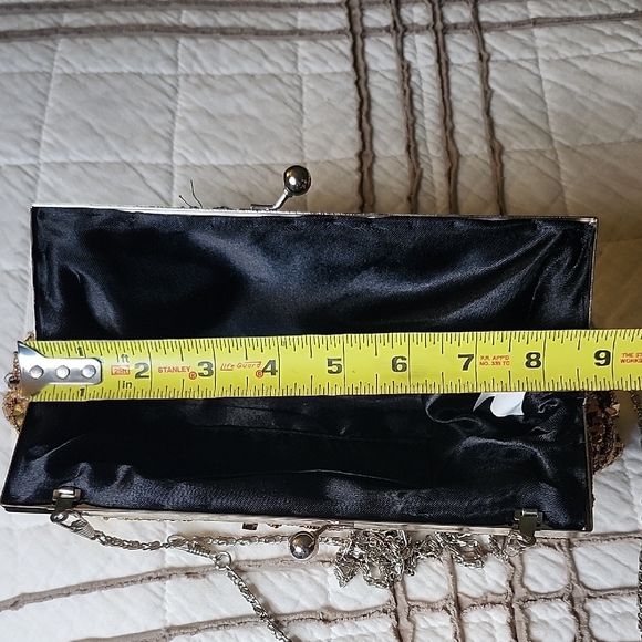 Gold and Brown Beaded Evening Clutch - Picture 7 of 12